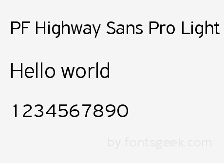 Beispiel einer PF Highway Sans Pro Medium Italic-Schriftart